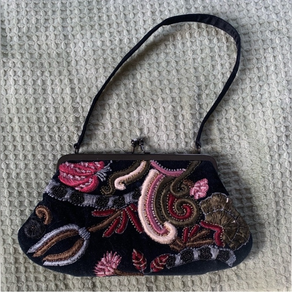 Embroidered Beaded Mini Clutch Purse by J Jill